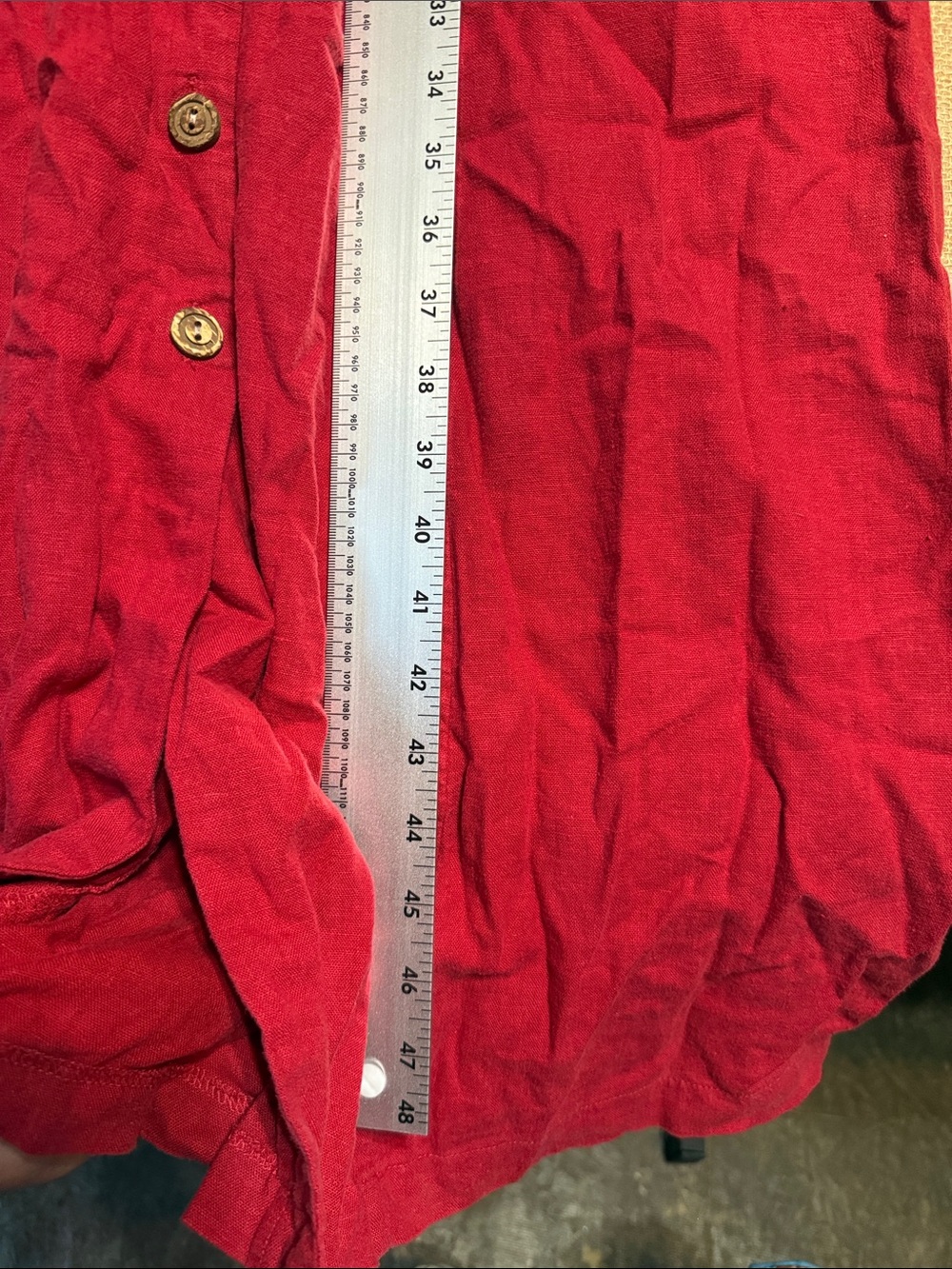 Christopher & Banks Red Sleeveless Maxi Button-Front Dress - Picture 5 of 6
